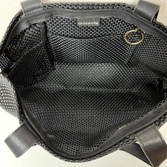 Chilewich Black Textured Shoulder Bag - Picture 9 of 10